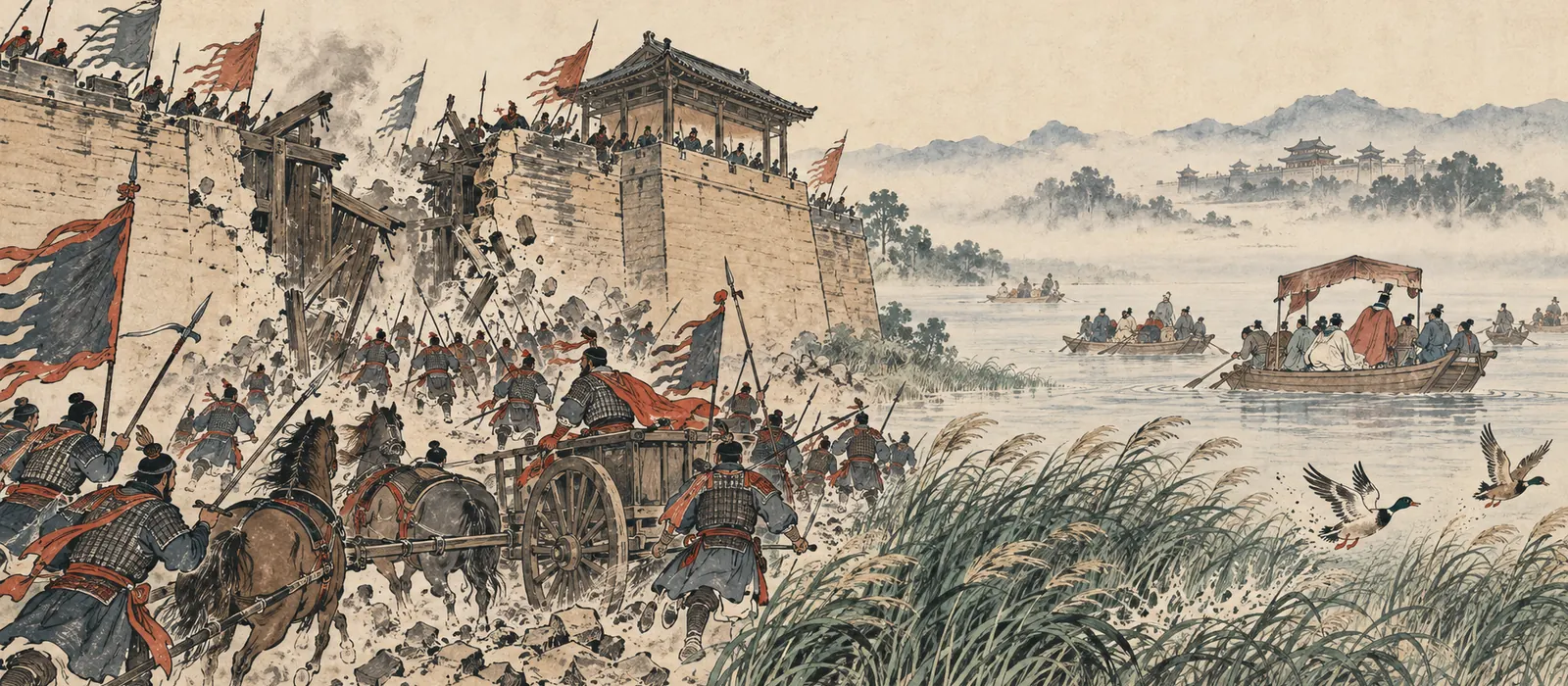 柏举之战，吴入郢配图