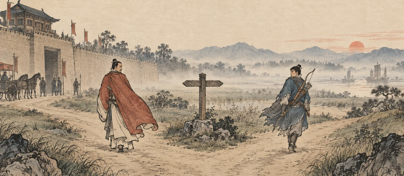 费无极谗太子建，伍奢父子之死，伍员奔吴配图